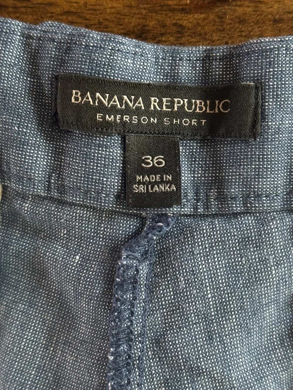 Banana Republic Emerson Linen Blend Shorts Blue Chambray Men’s 36 10” Inseam